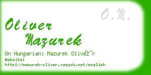 oliver mazurek business card